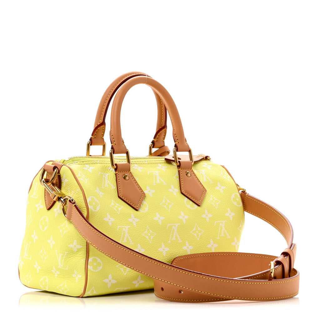 Louis Vuitton Calfskin Monogram Speedy P9 Bandouliere 25 Lemonade Yellow