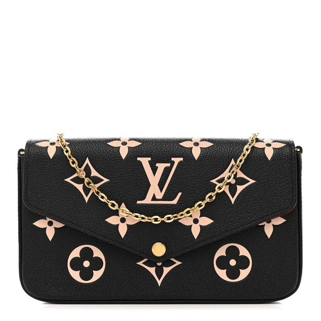 Louis Vuitton Empreinte Monogram Giant Felicie Pochette Black Beige