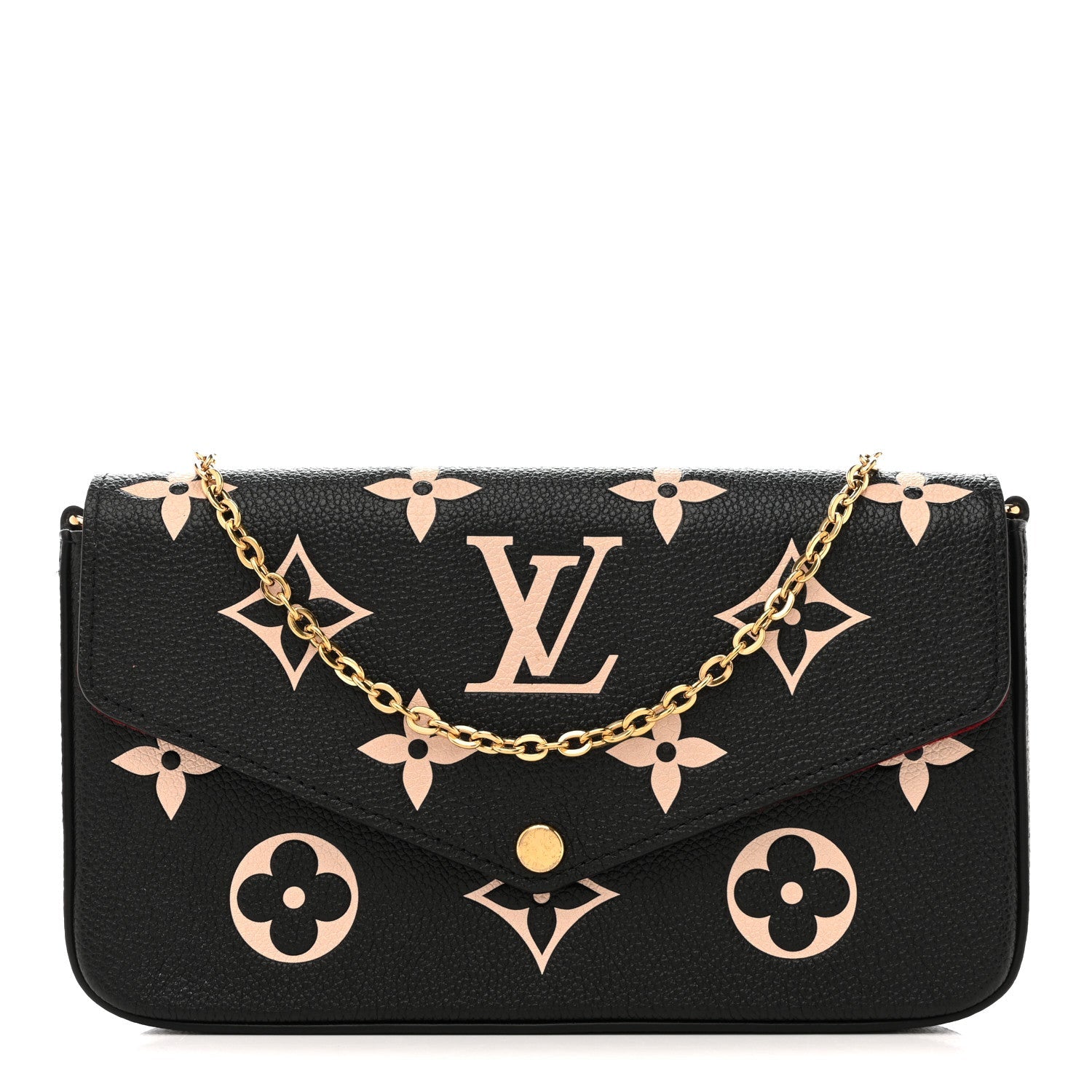 Louis Vuitton Empreinte Monogram Giant Felicie Pochette Black Beige