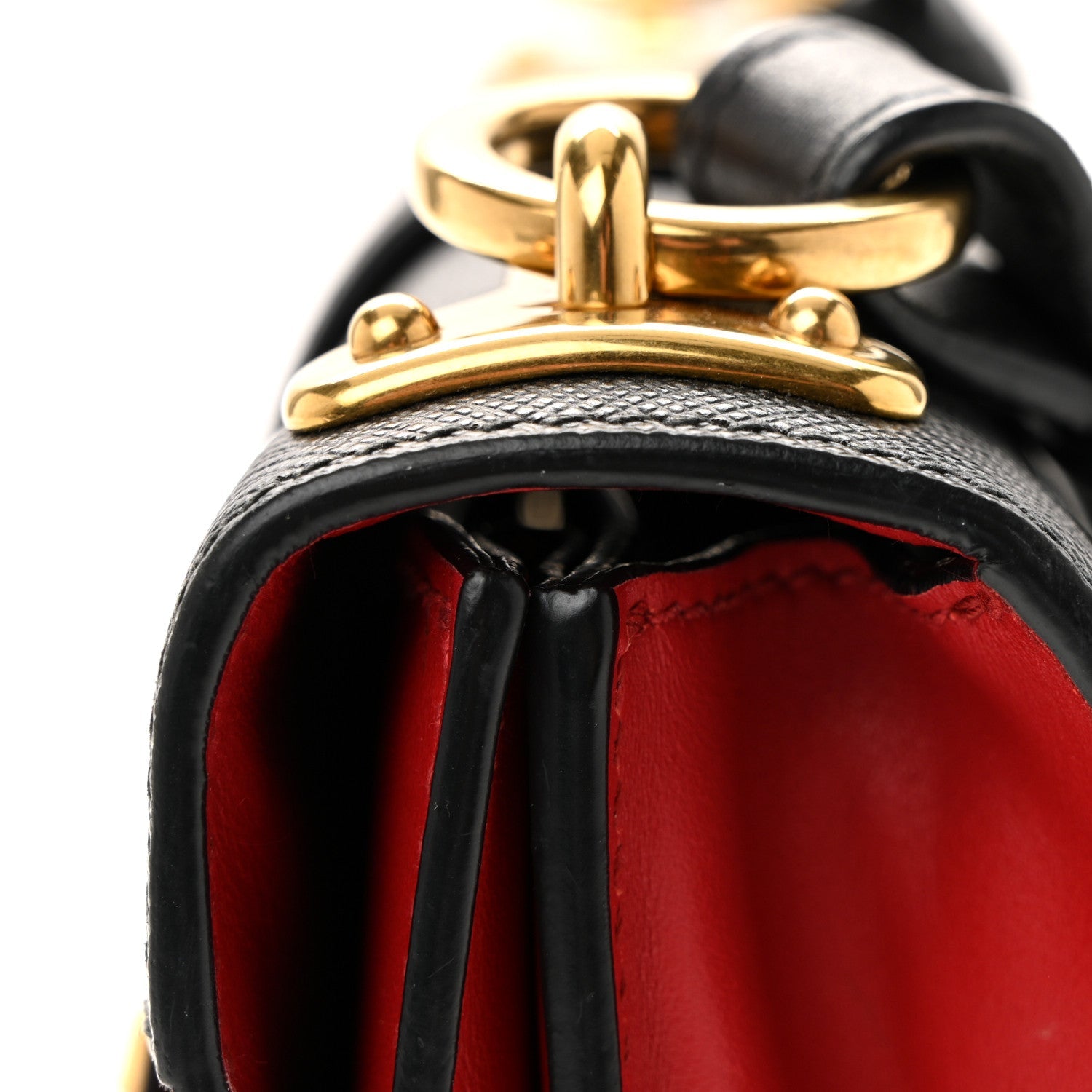 Prada City Calfskin Saffiano Cahier Bag Fuoco Black