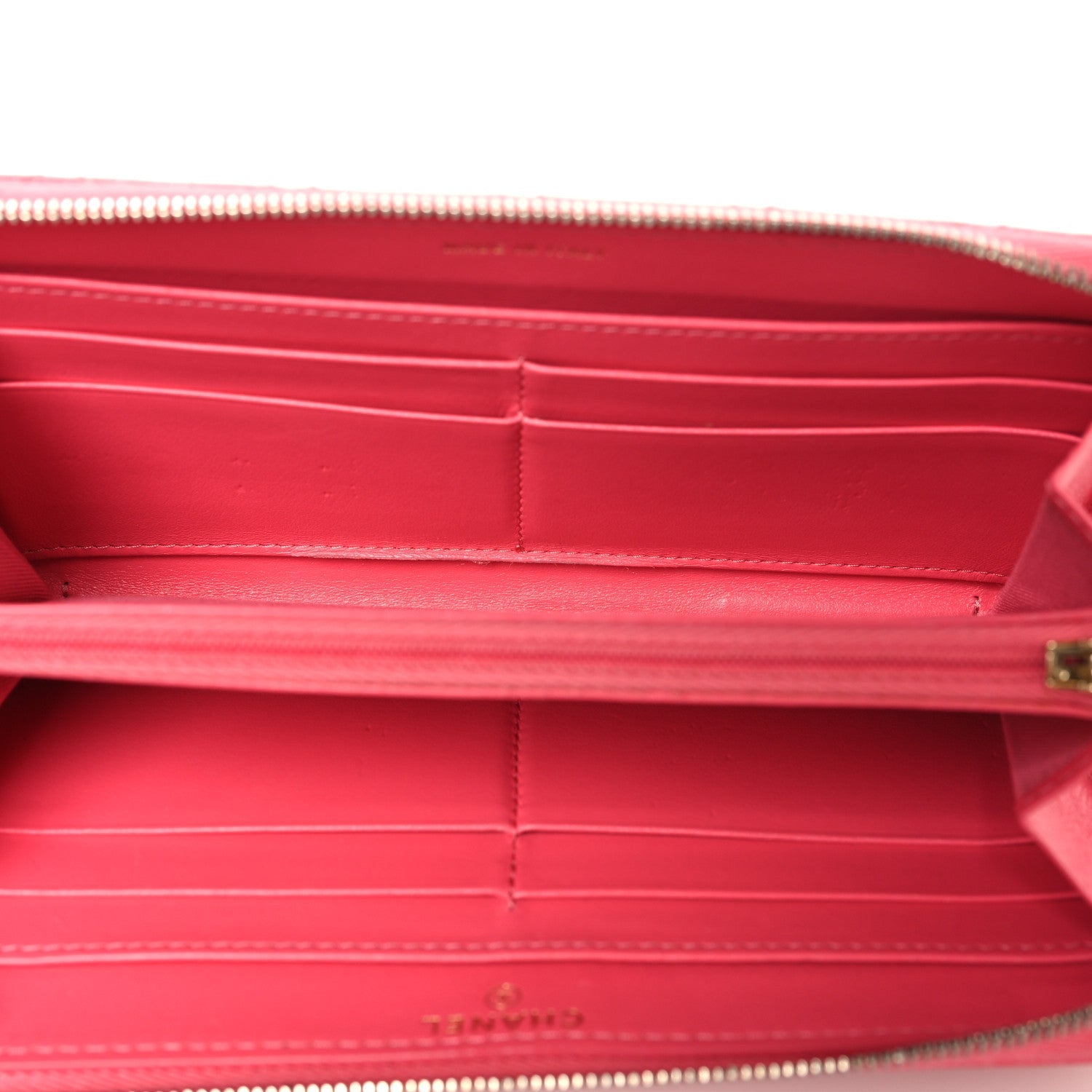 Caviar Quilted Large Gusset Zip Around Wallet Rose
