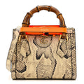 Gucci Snakeskin Mini Diana Tote Bag Beige