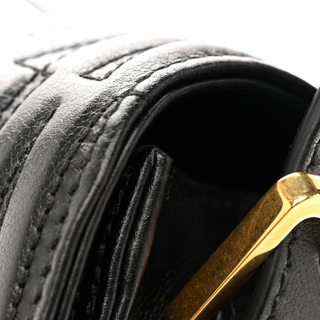 Christian Dior Calfskin Quilted All Over Miss Dior Flap Black