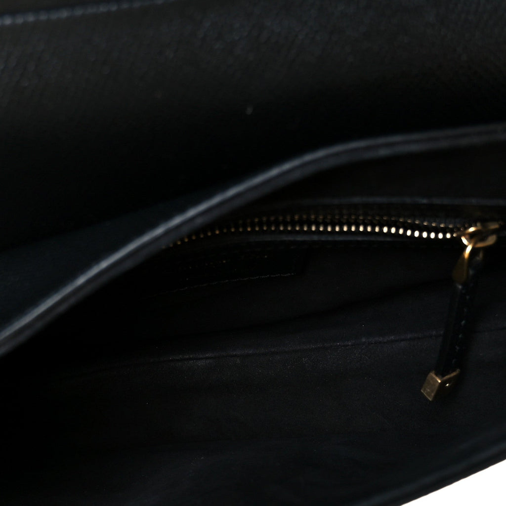 Christian Dior Grained Calfskin Saddle Bag Black