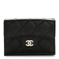 Caviar Quilted Double Flap Wallet Black