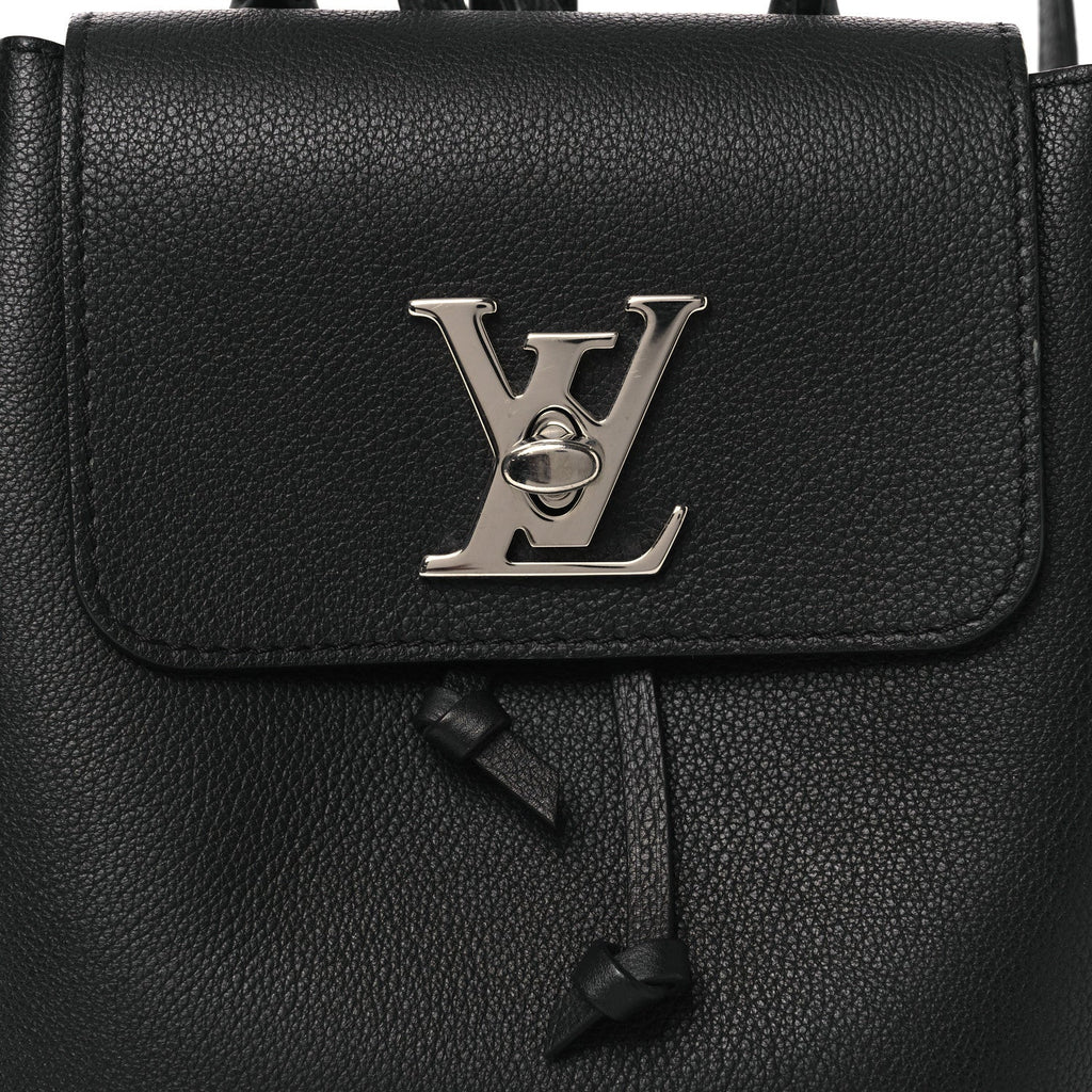 Louis Vuitton Calfskin Lockme Mini Backpack Black