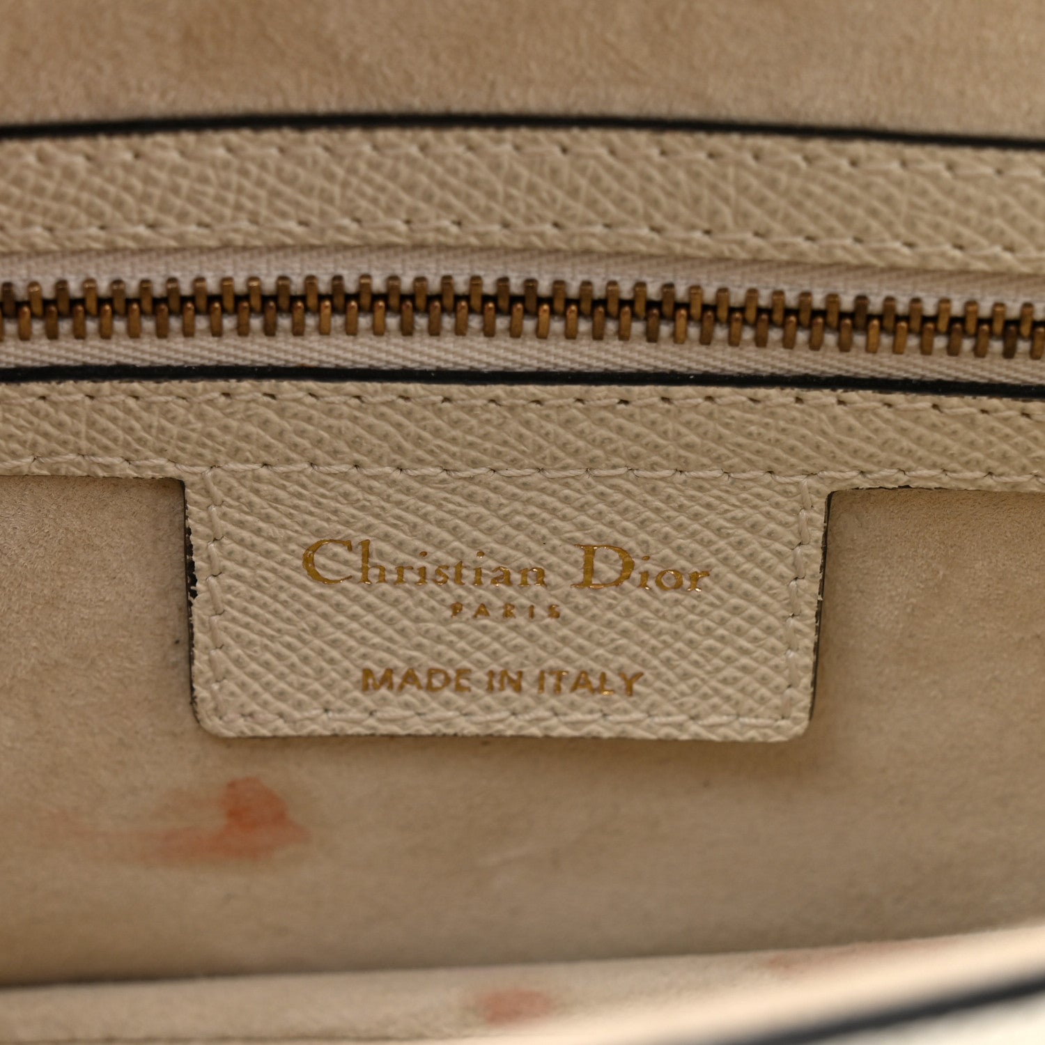 Christian Dior Grained Calfskin Saddle Bag White