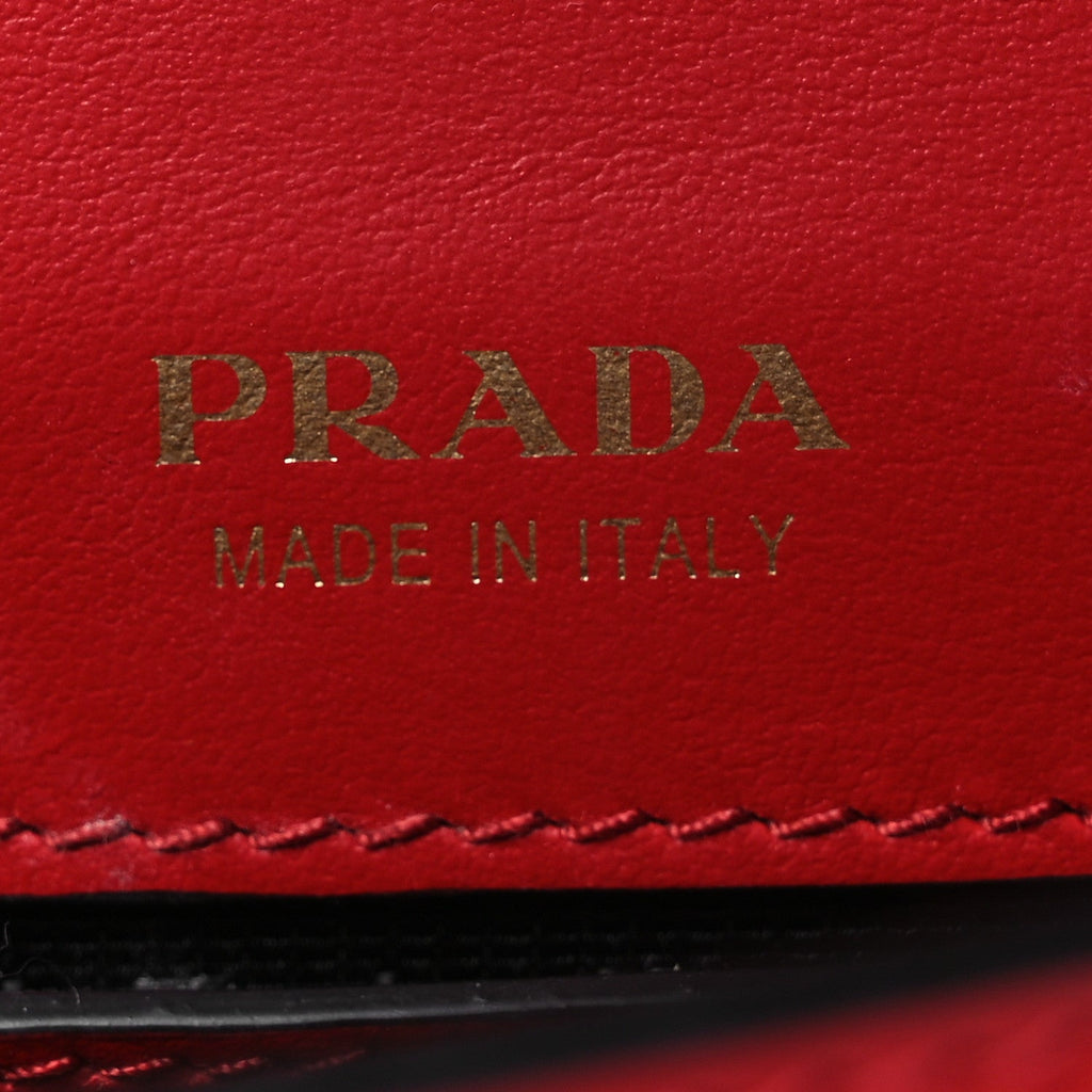 Prada Saffiano City Calf Cahier Belt Bag Fuoco Black