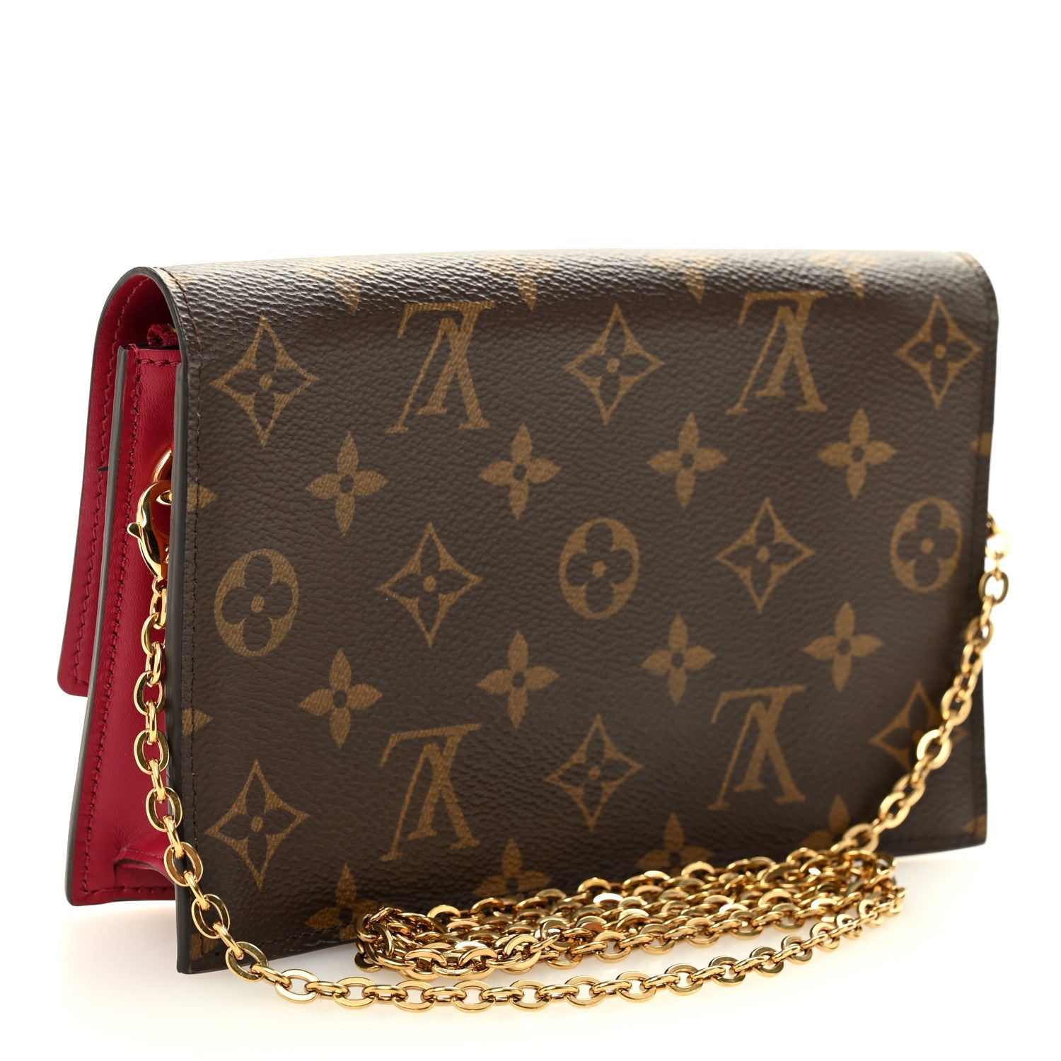 Louis Vuitton Monogram Flore Chain Wallet Fuchsia