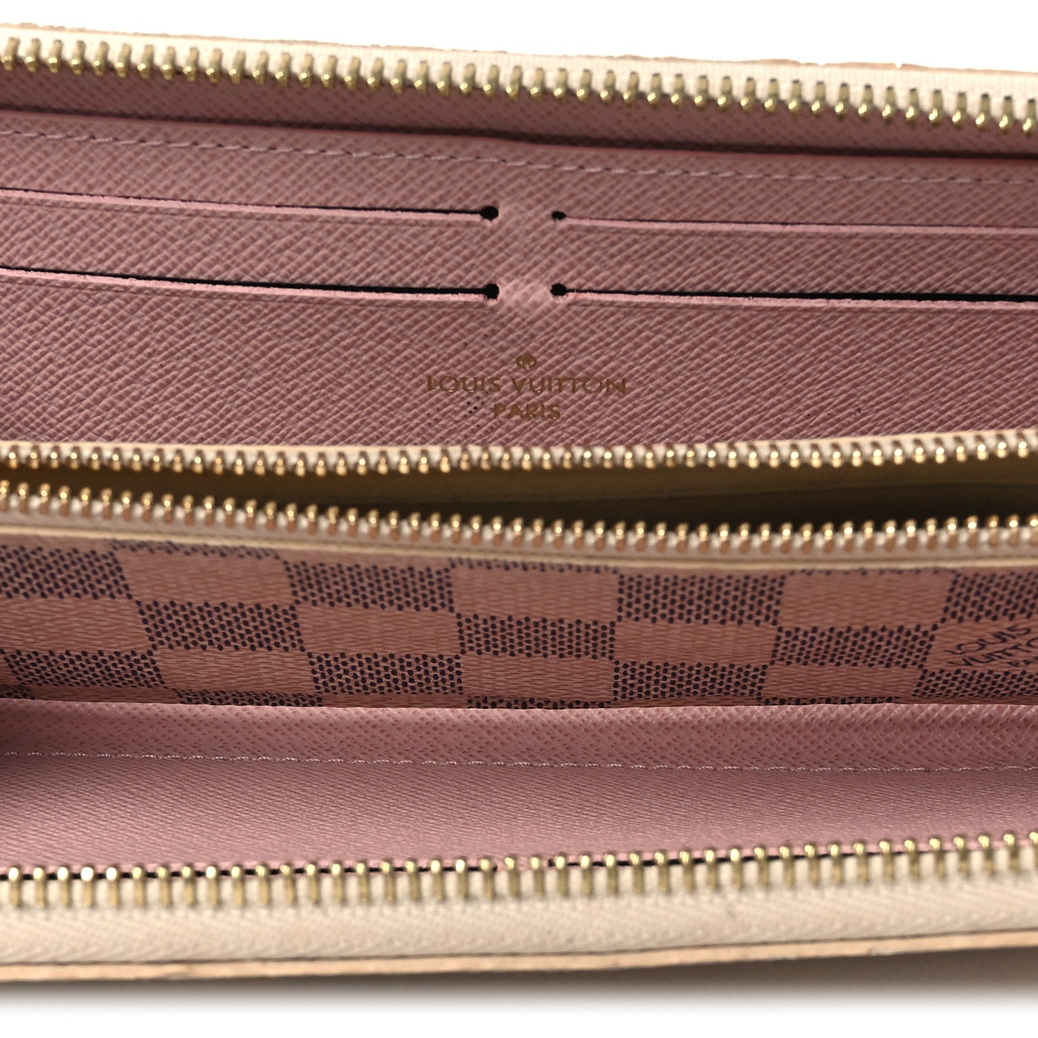 Louis Vuitton Damier Azur Clemence Wallet Rose Ballerine