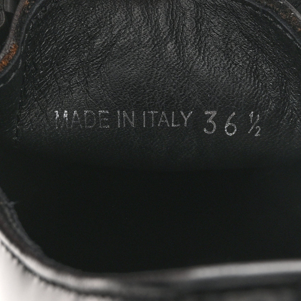 Prada Spazzolato Rois Monolith 55mm Derby Loafers 36.5 Black White