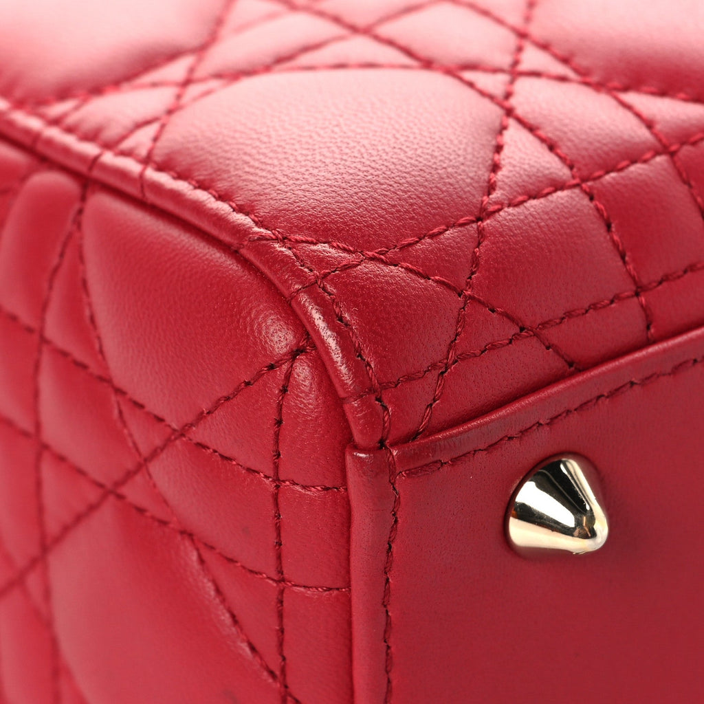 Christian Dior Lambskin Cannage Small My ABCDior Lady Dior Red