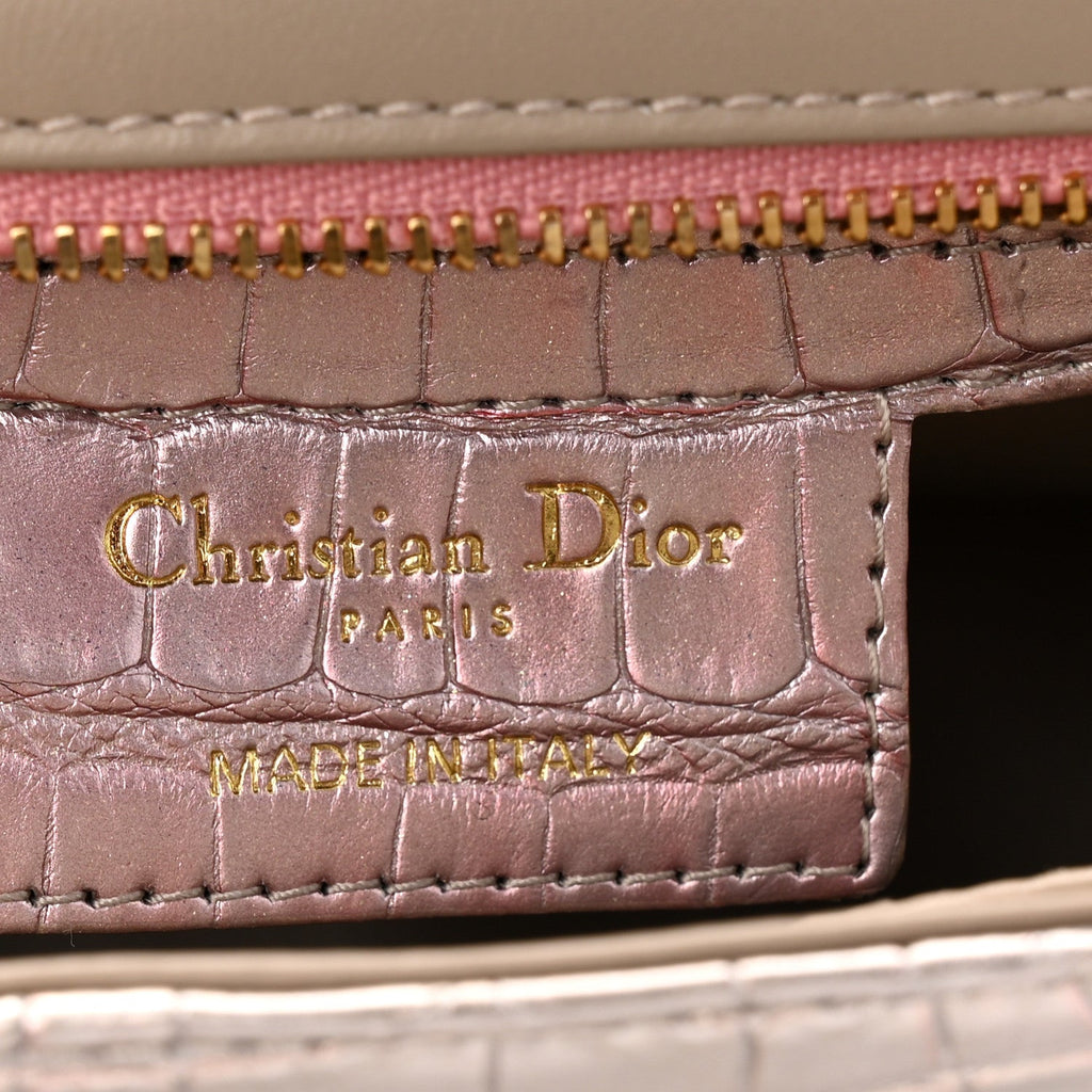 Christian Dior Metallic Alligator Small Caro Bag Multicolor