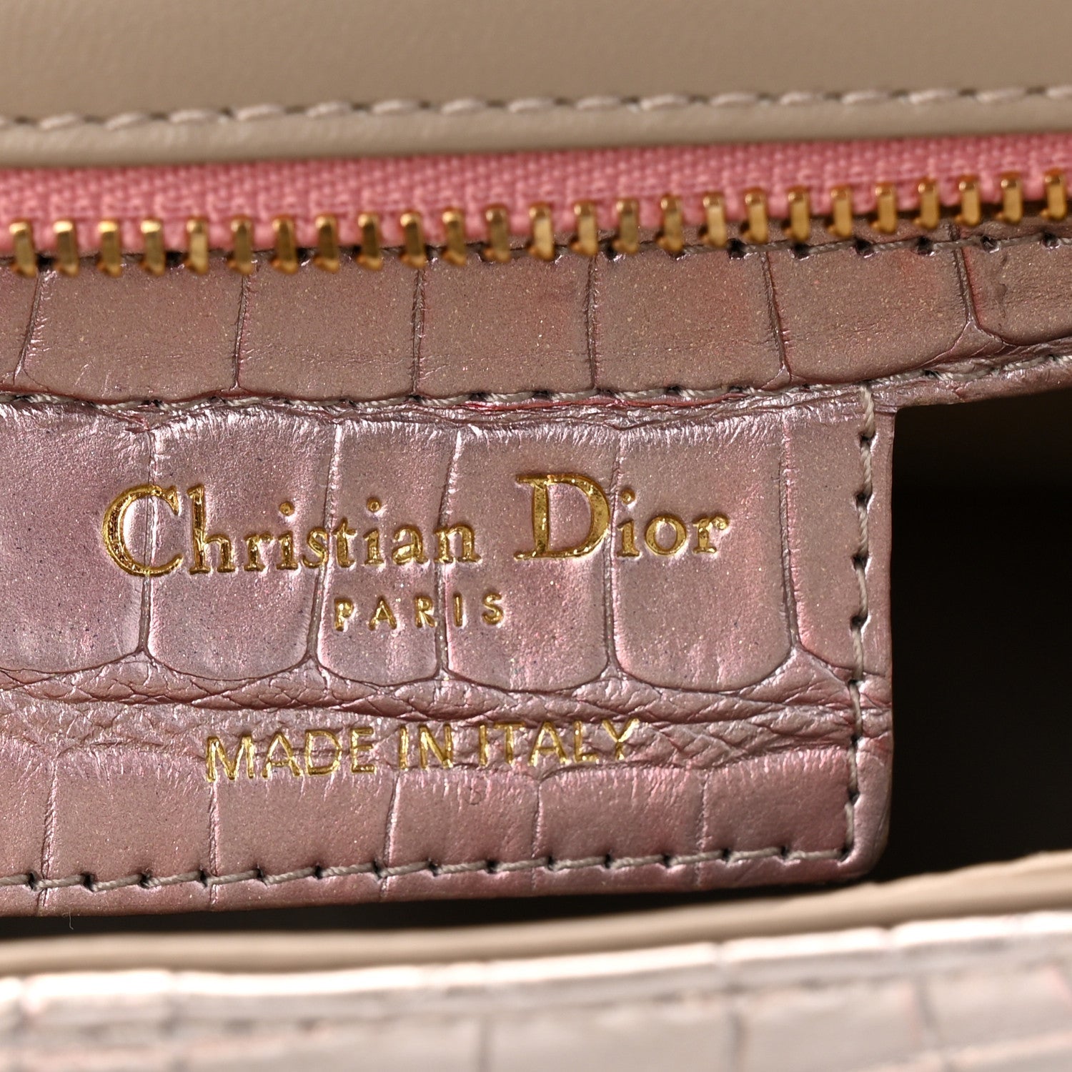 Christian Dior Metallic Alligator Small Caro Bag Multicolor
