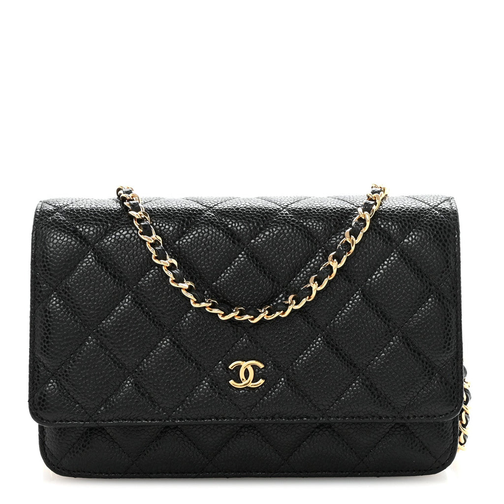 Chanel Caviar Quilted Wallet on Chain WOC Black