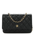 Chanel Caviar Quilted Wallet on Chain WOC Black
