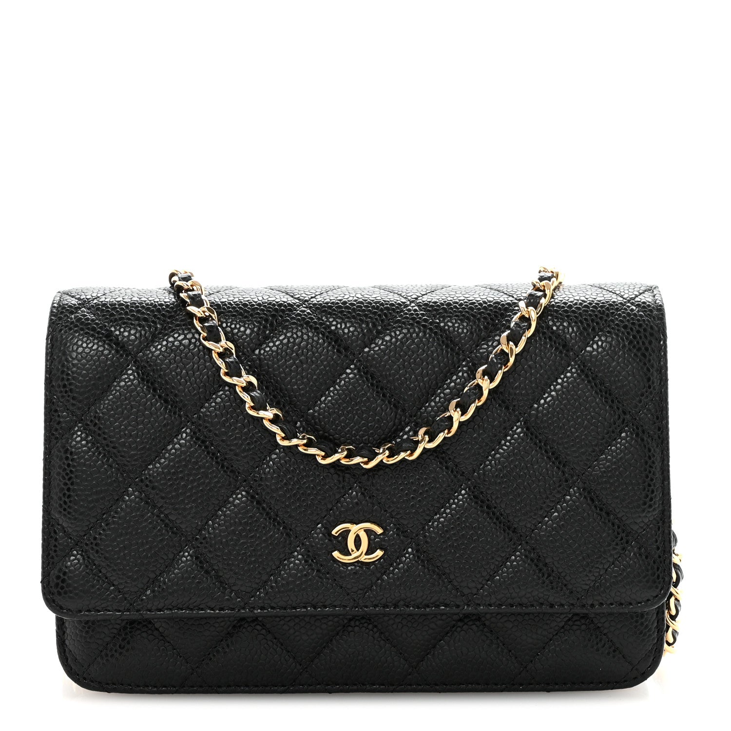 Chanel Caviar Quilted Wallet on Chain WOC Black