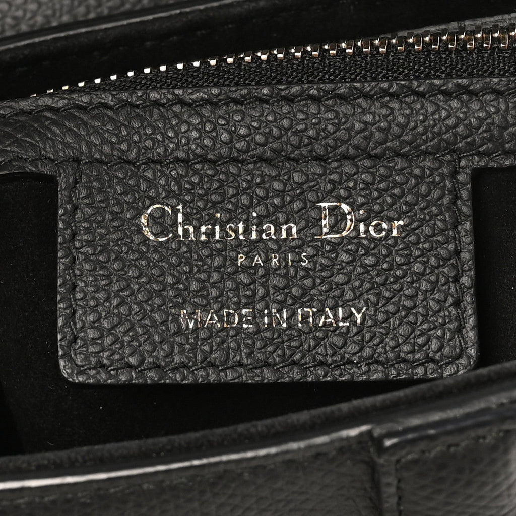 Christian Dior Grained Calfskin Saddle Bag Black