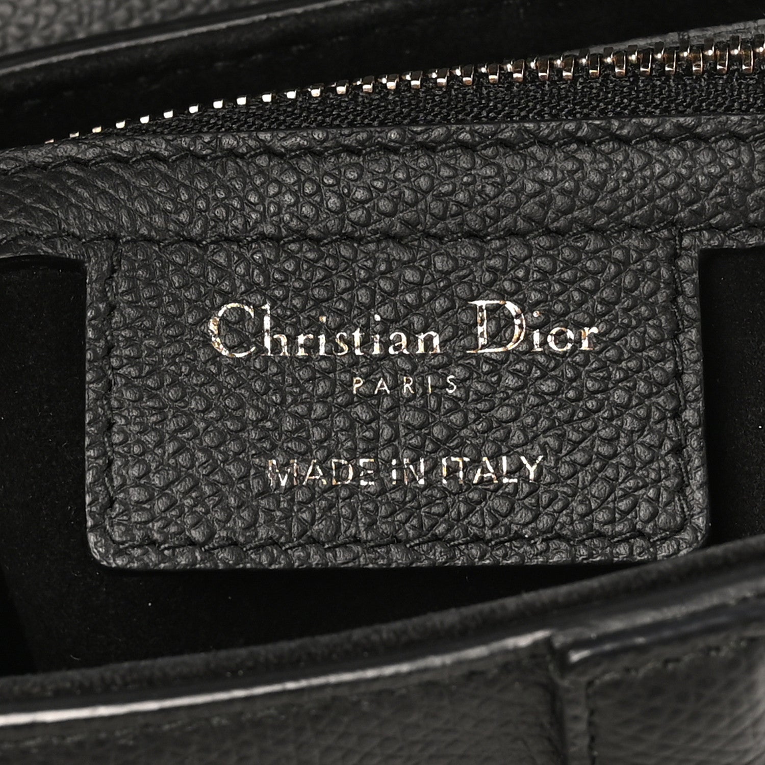 Christian Dior Grained Calfskin Saddle Bag Black