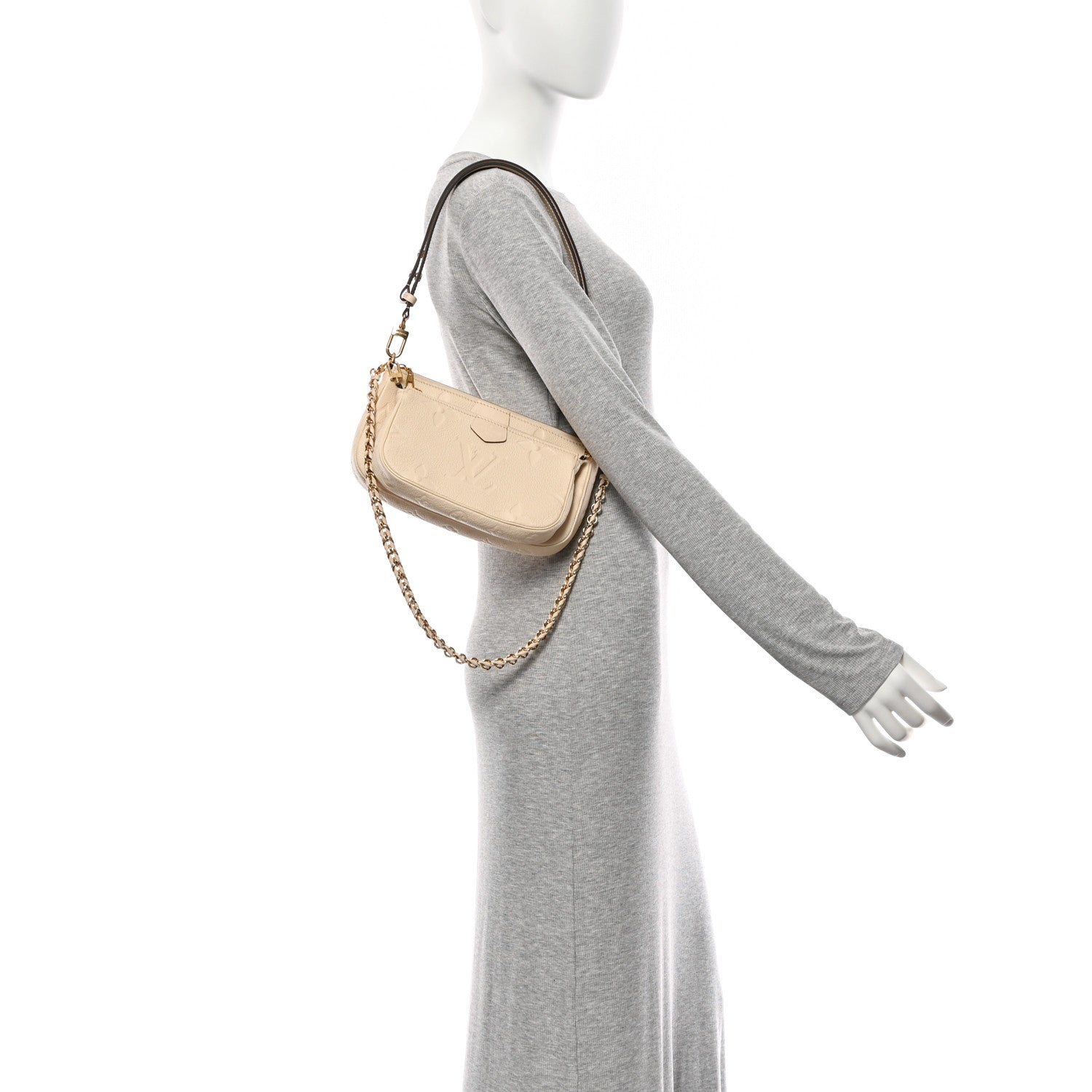 Louis Vuitton Empreinte Monogram Giant Multi Pochette Accessories Cream