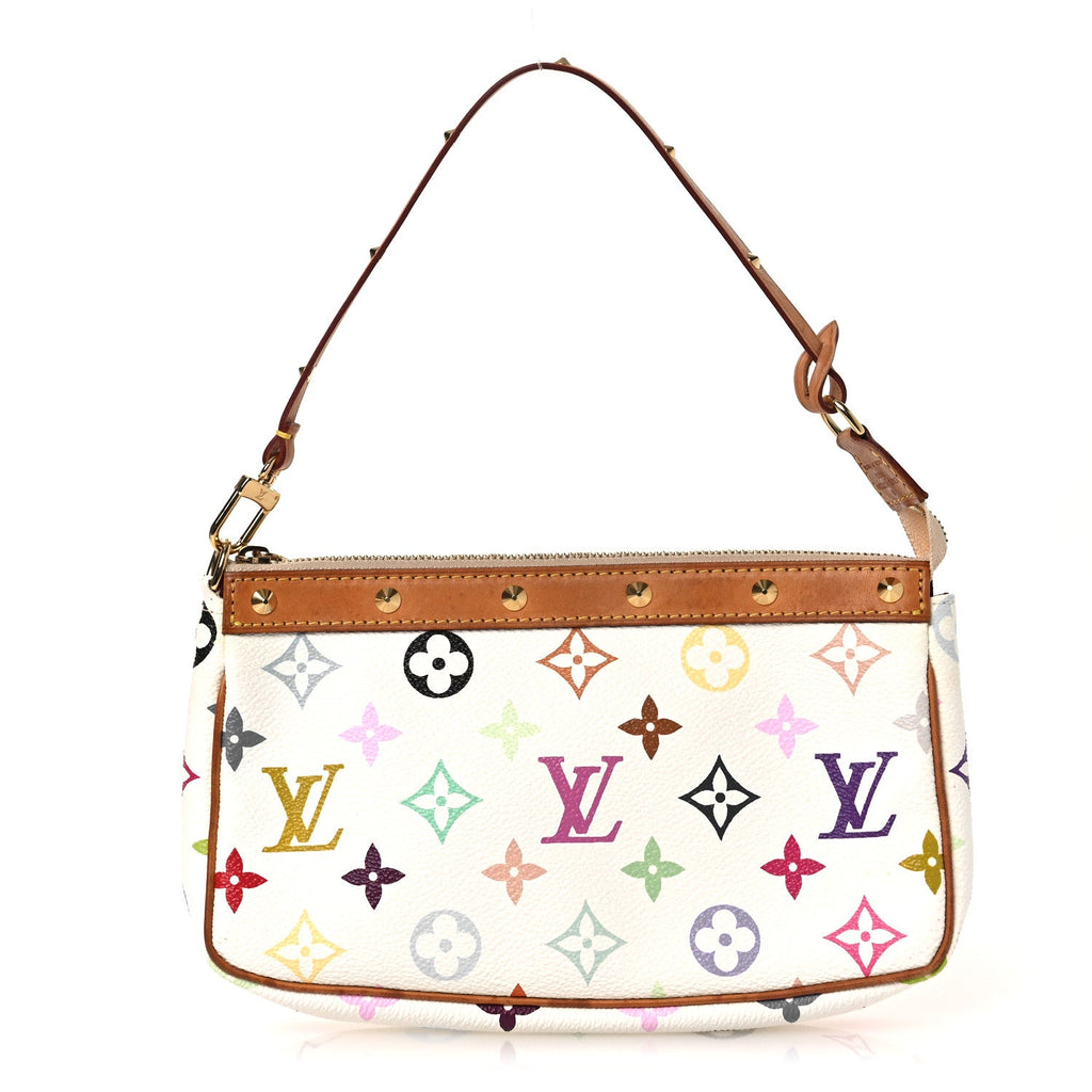 Louis Vuitton Monogram Multicolor Pochette Accessories White