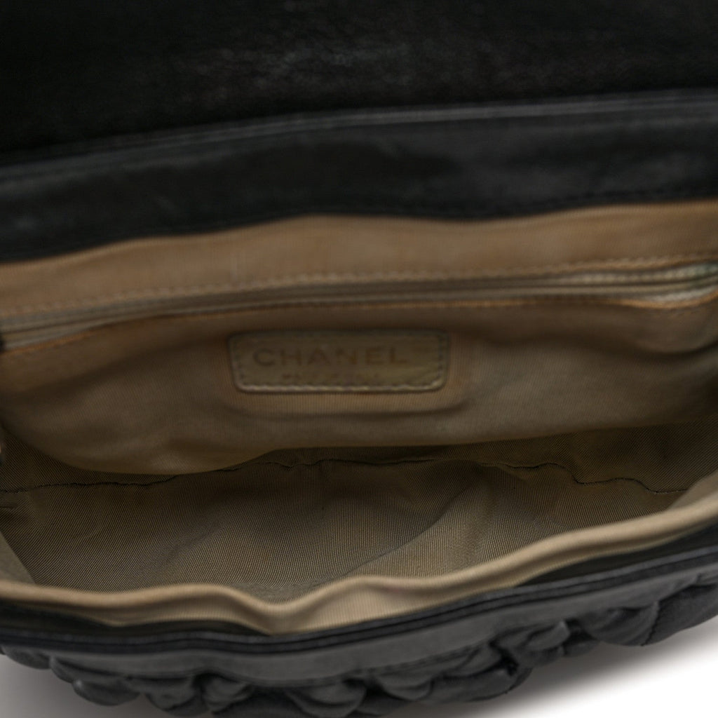 Chanel Washed Lambskin Quilted Medium Chain Around Messenger Black