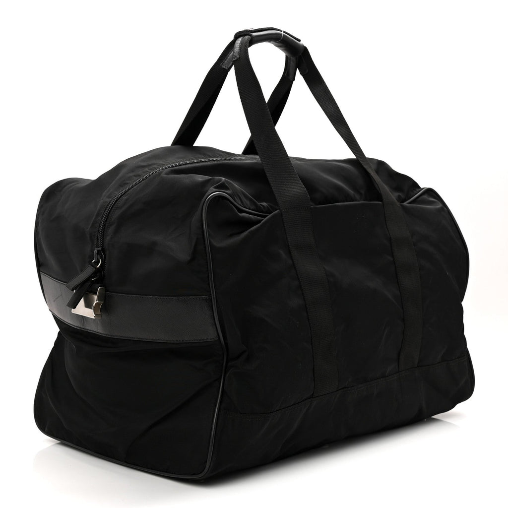 Prada Tessuto Nylon Saffiano Viaggio Duffle Black