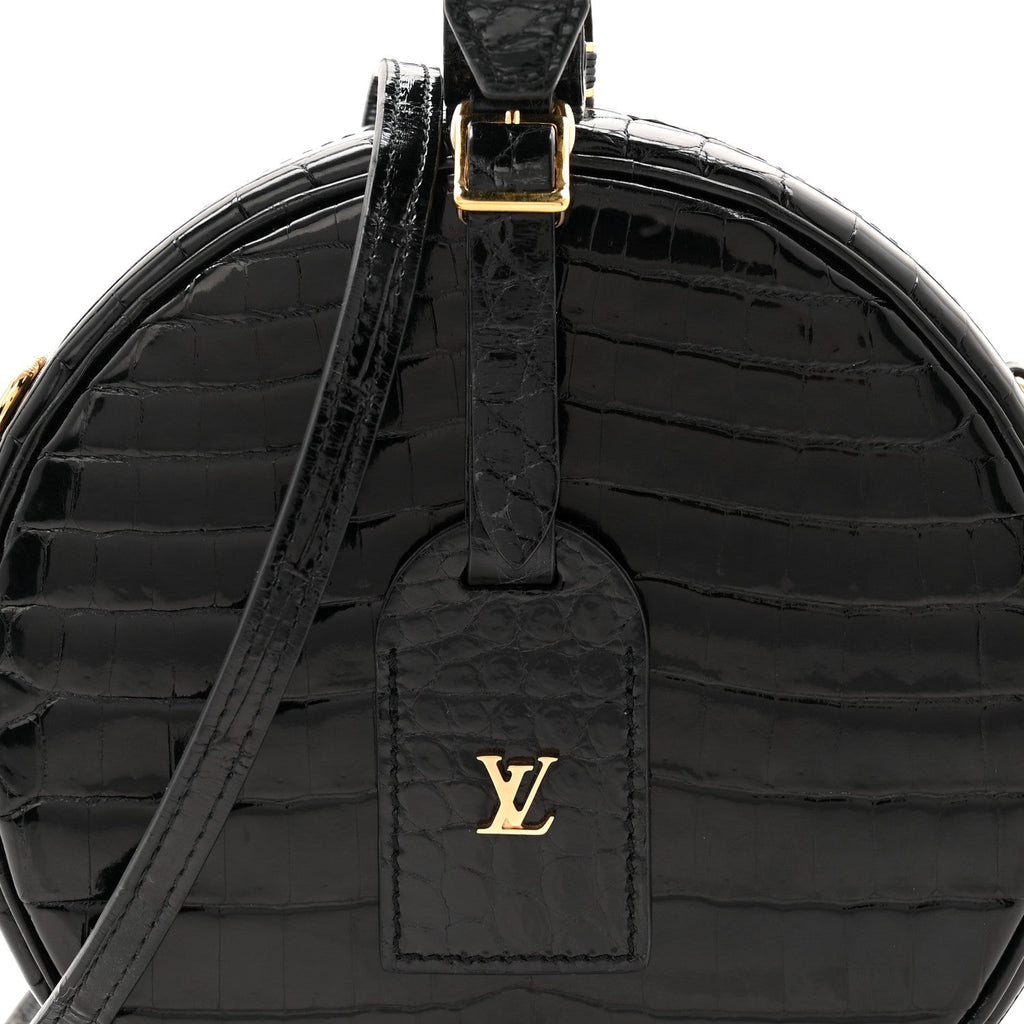Louis Vuitton Crocodile Petite Boite Chapeau Black