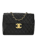 Chanel Lambskin Quilted XL Jumbo Single Flap Black