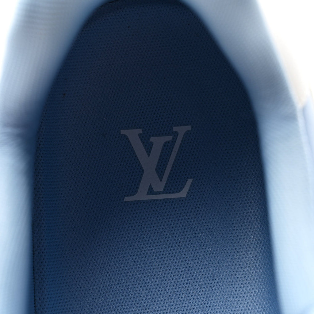 Louis Vuitton Calfskin Mens LV Trainer Sneakers 9 Blue