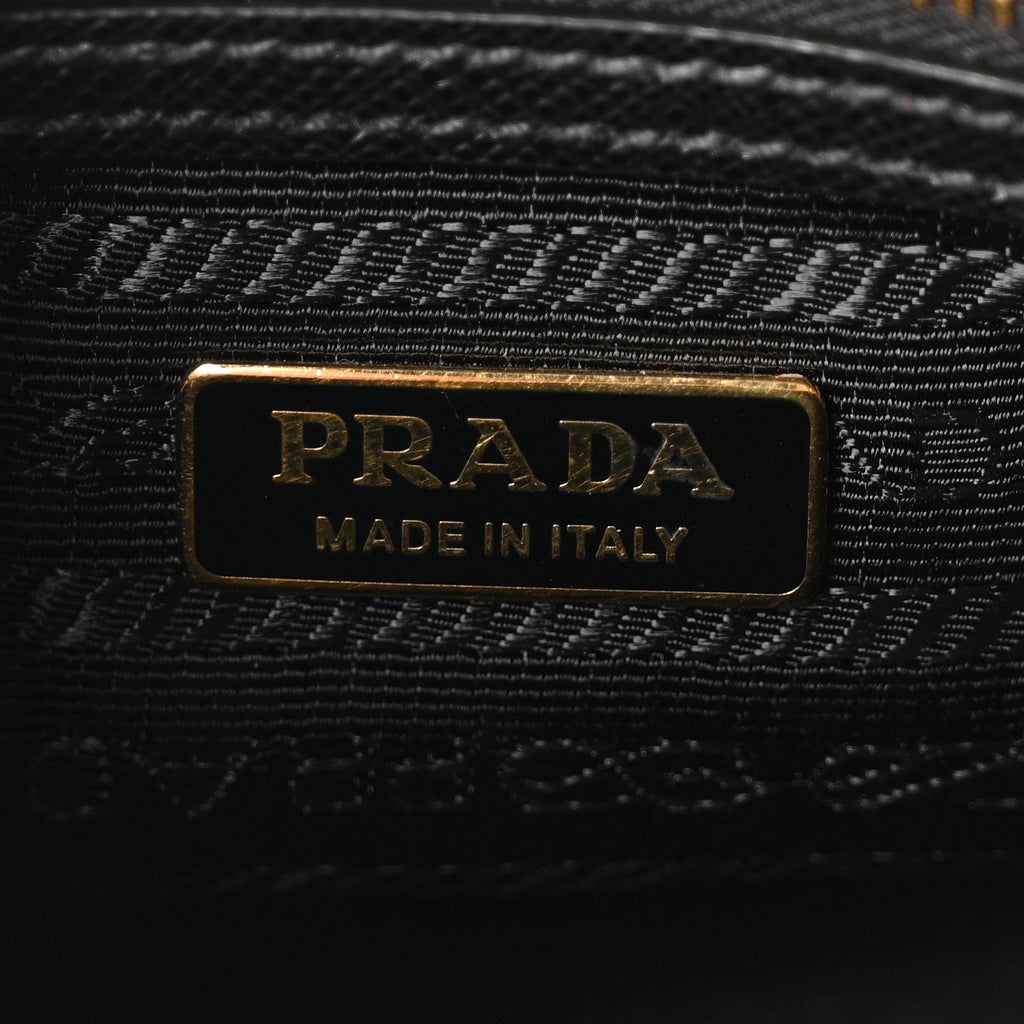 Prada Saffiano Lux Mini Boston Crossbody Bag Black