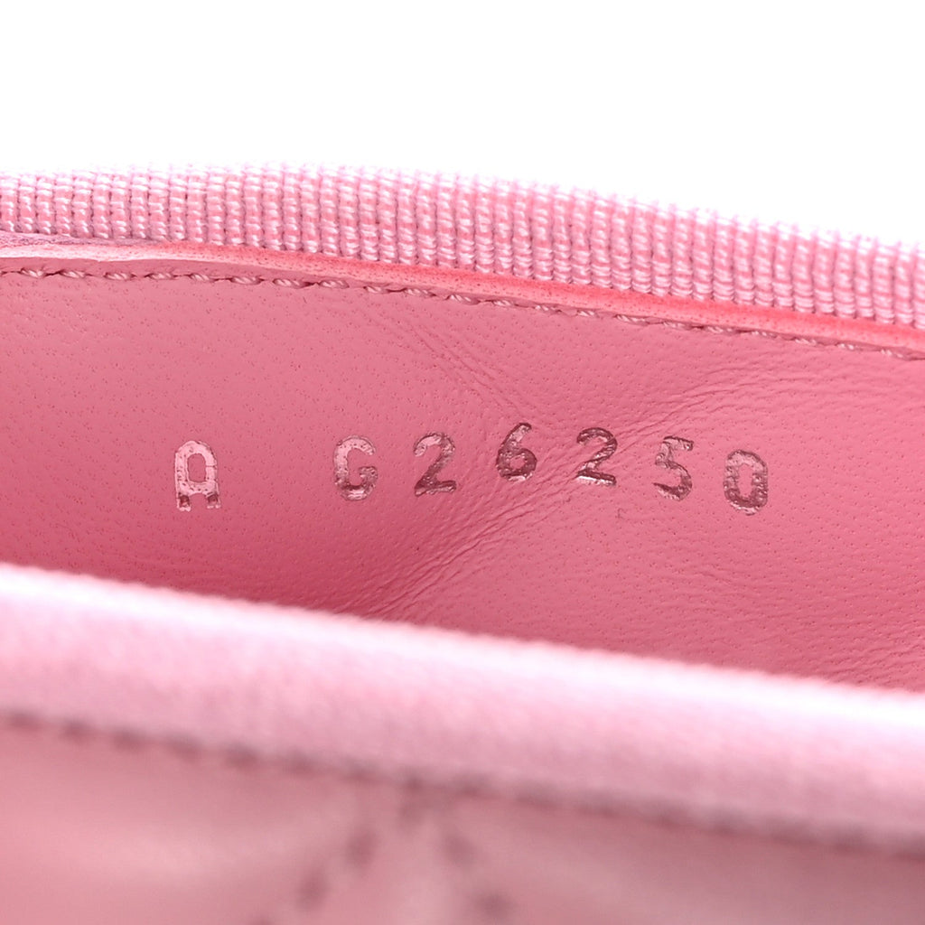 Lambskin Quilted CC Cap Toe Ballerina Flats 37.5 Pink Black