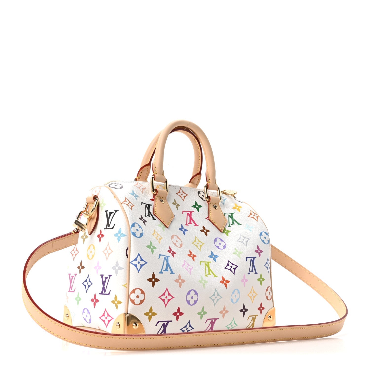 Louis Vuitton LV X TM Monogram Multicolor Speedy Bandouliere 25 White