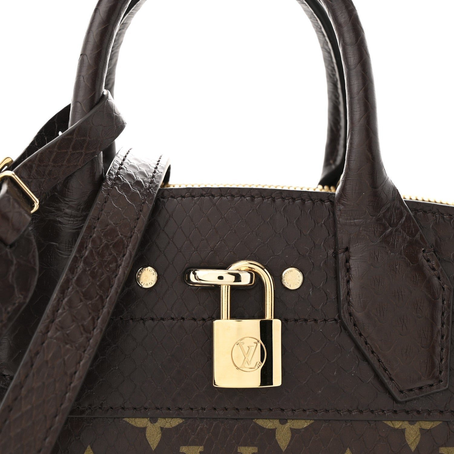 Louis Vuitton Snakeskin Monogram City Steamer Mini Brown