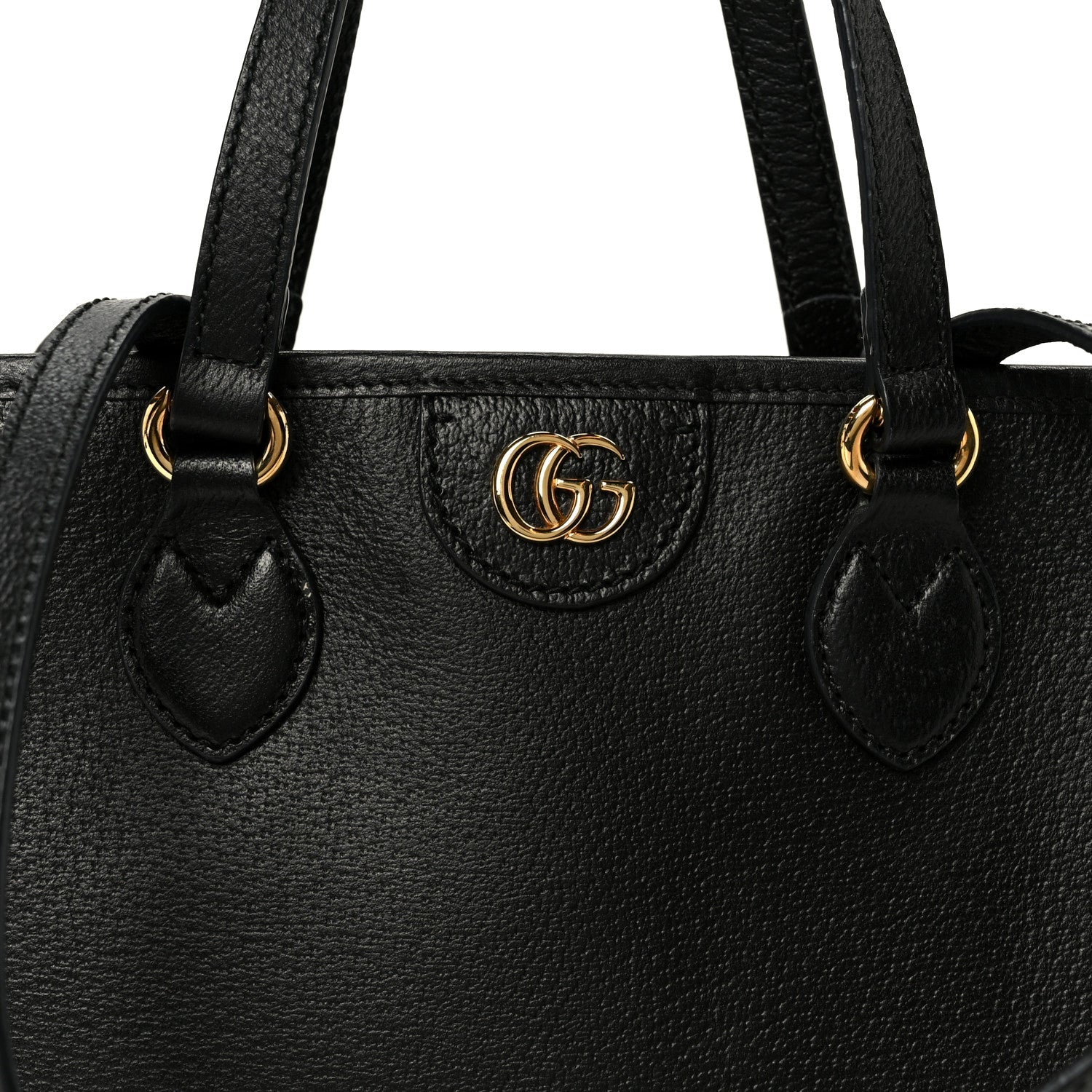 Gucci Textured Dollar Calfskin Small Ophidia Shoulder Tote Bag Black