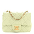 Chanel Lambskin Quilted Mini Pearl Crush Flap Light Green