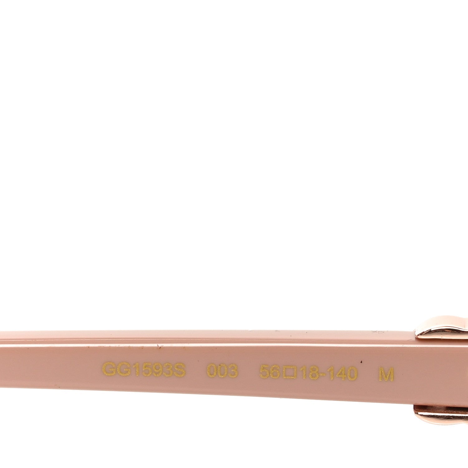 Gucci Metal Acetate Rectangular Frame Sunglasses GG1593S Rose Gold Pink