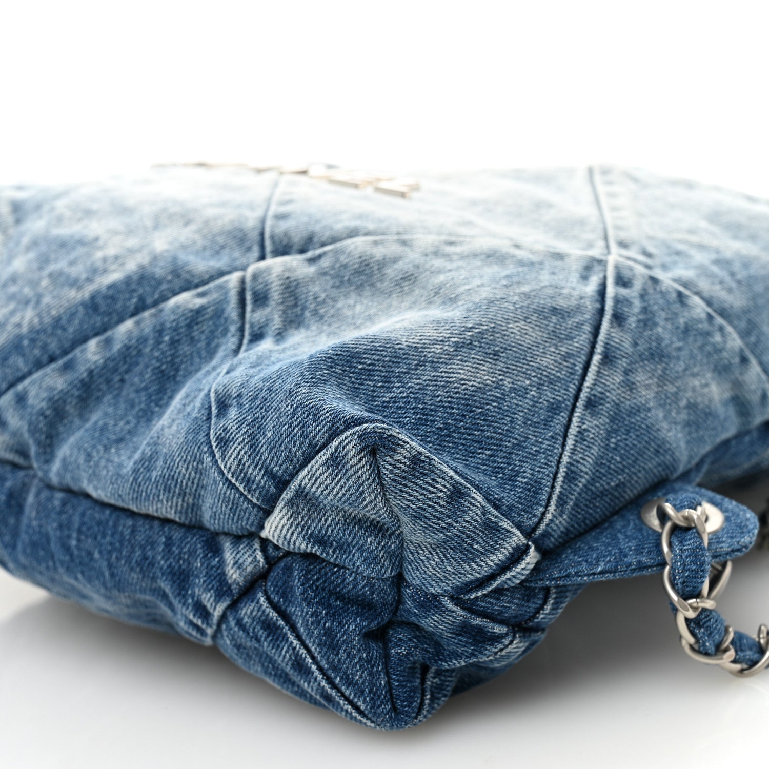 Chanel Denim Quilted Chanel 22 Backpack Blue