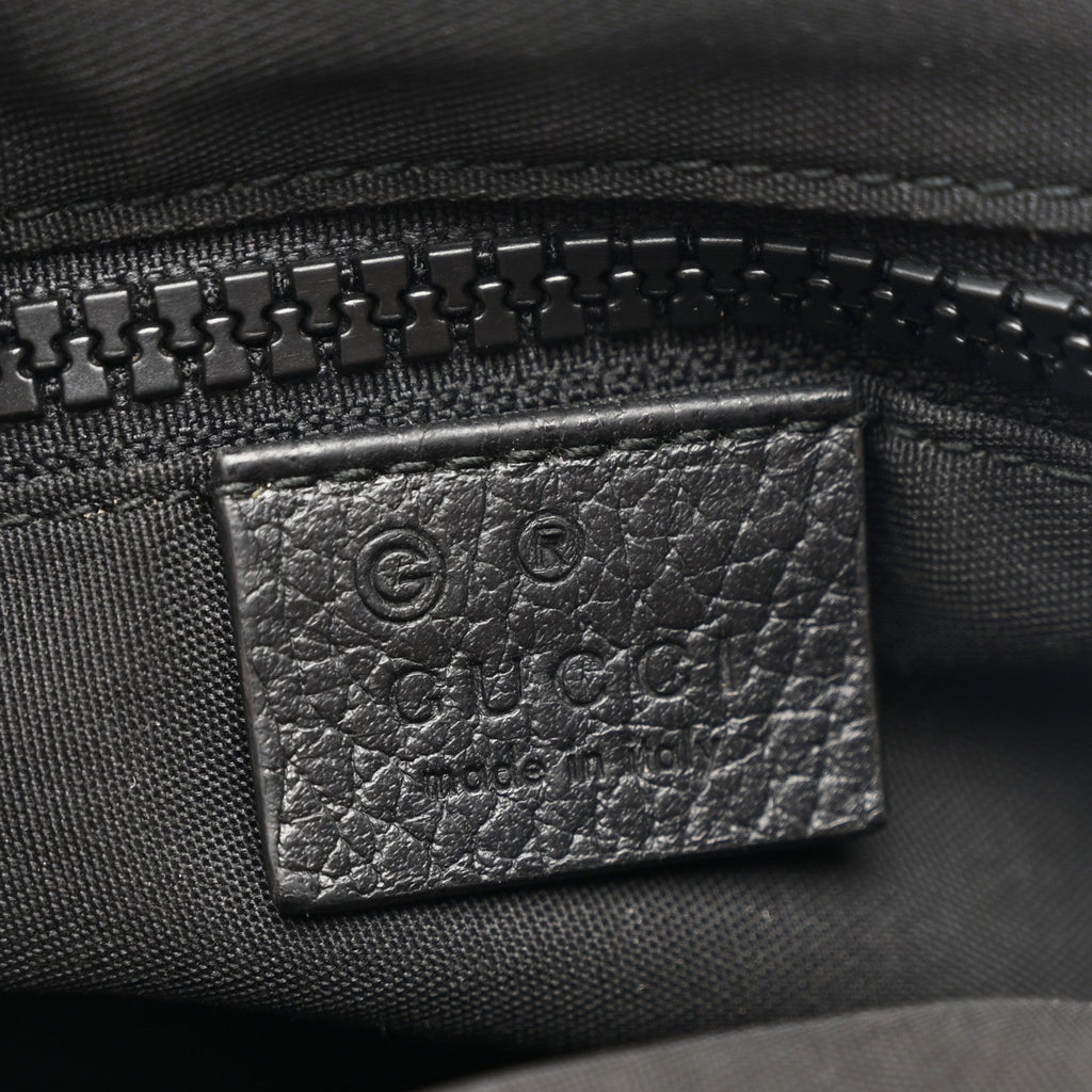 Gucci Nylon Monogram Medium Flat Messenger Bag Black