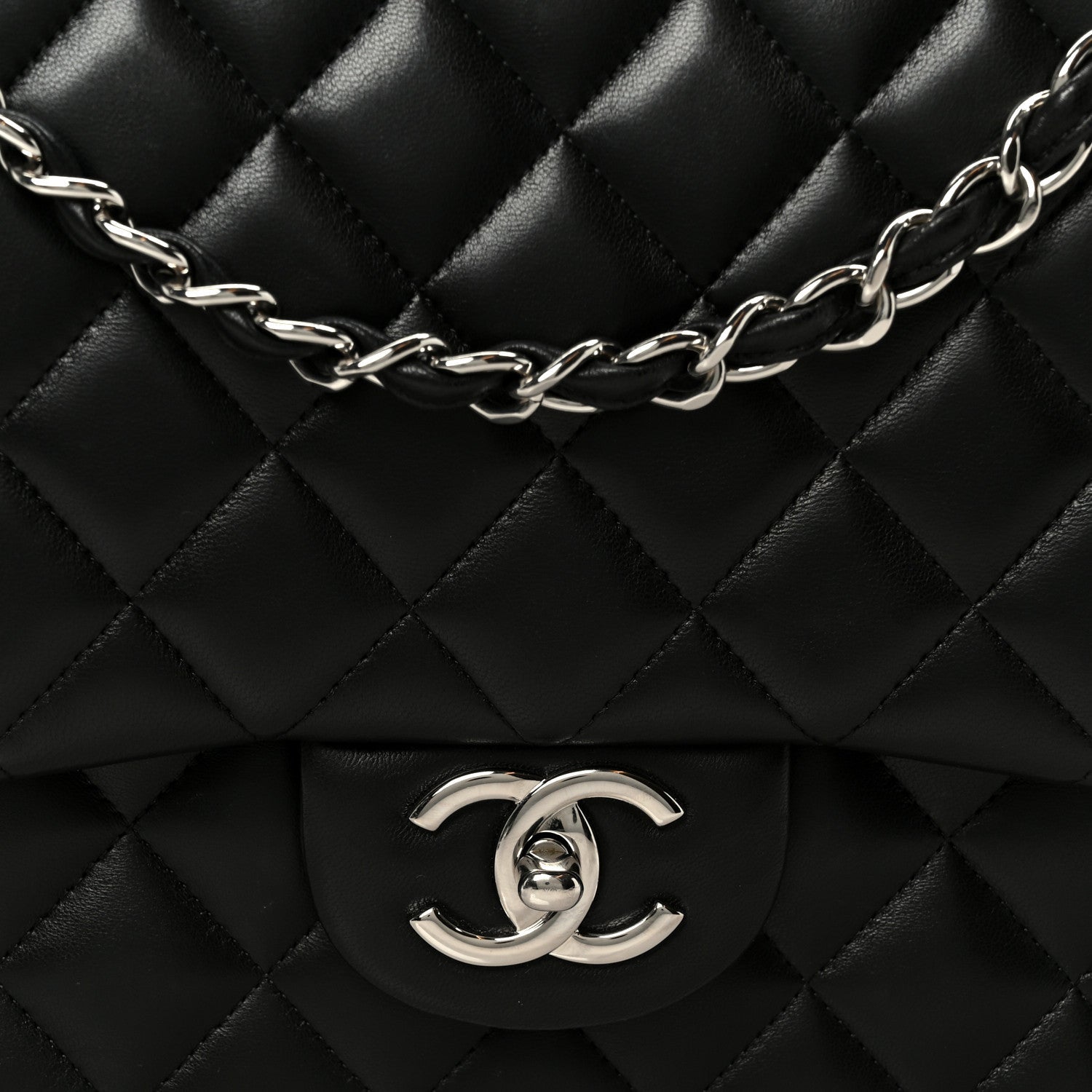 Chanel Lambskin Quilted Maxi Double Flap Black