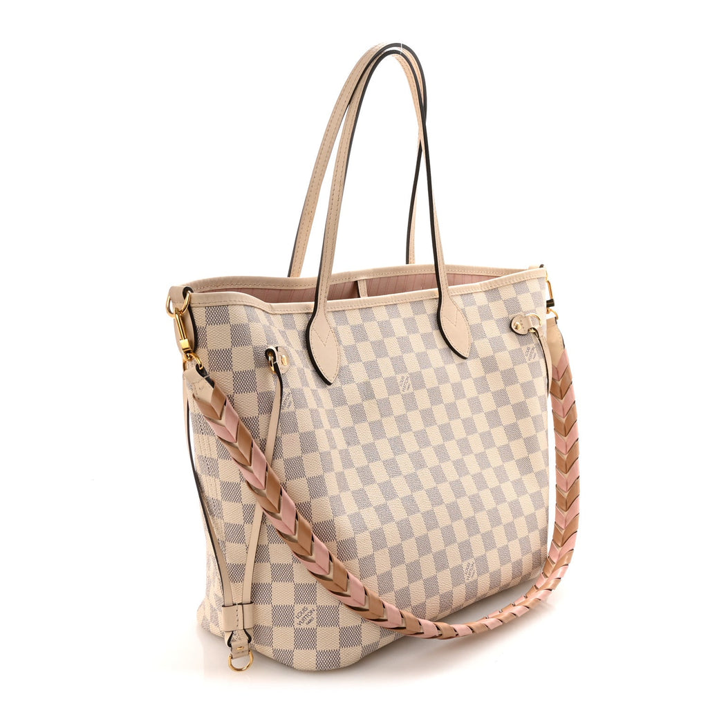 Louis Vuitton Damier Azur Braided Neverfull MM Pink