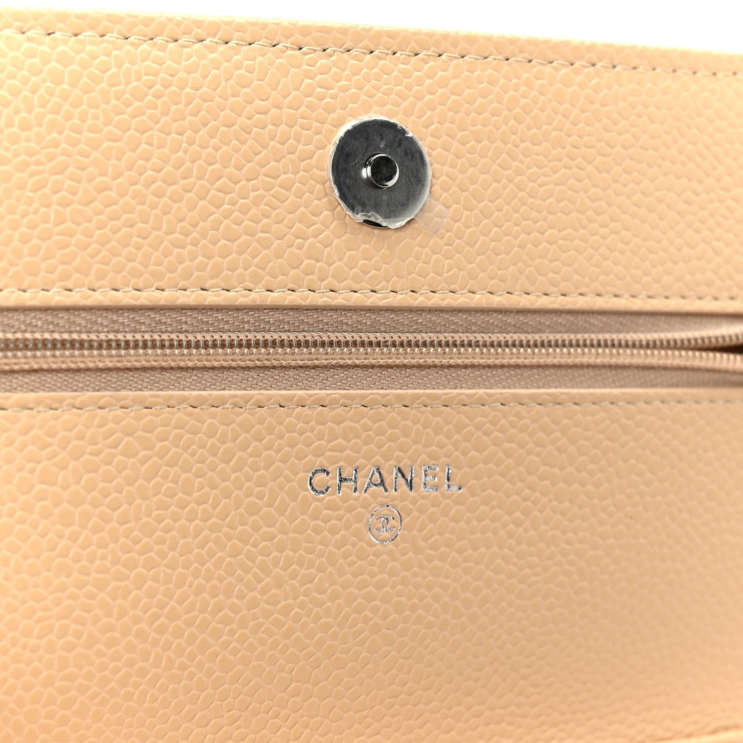 Chanel Caviar Quilted Wallet on Chain WOC Beige