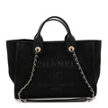 Chanel Mixed Fibers Small Deauville Tote Black