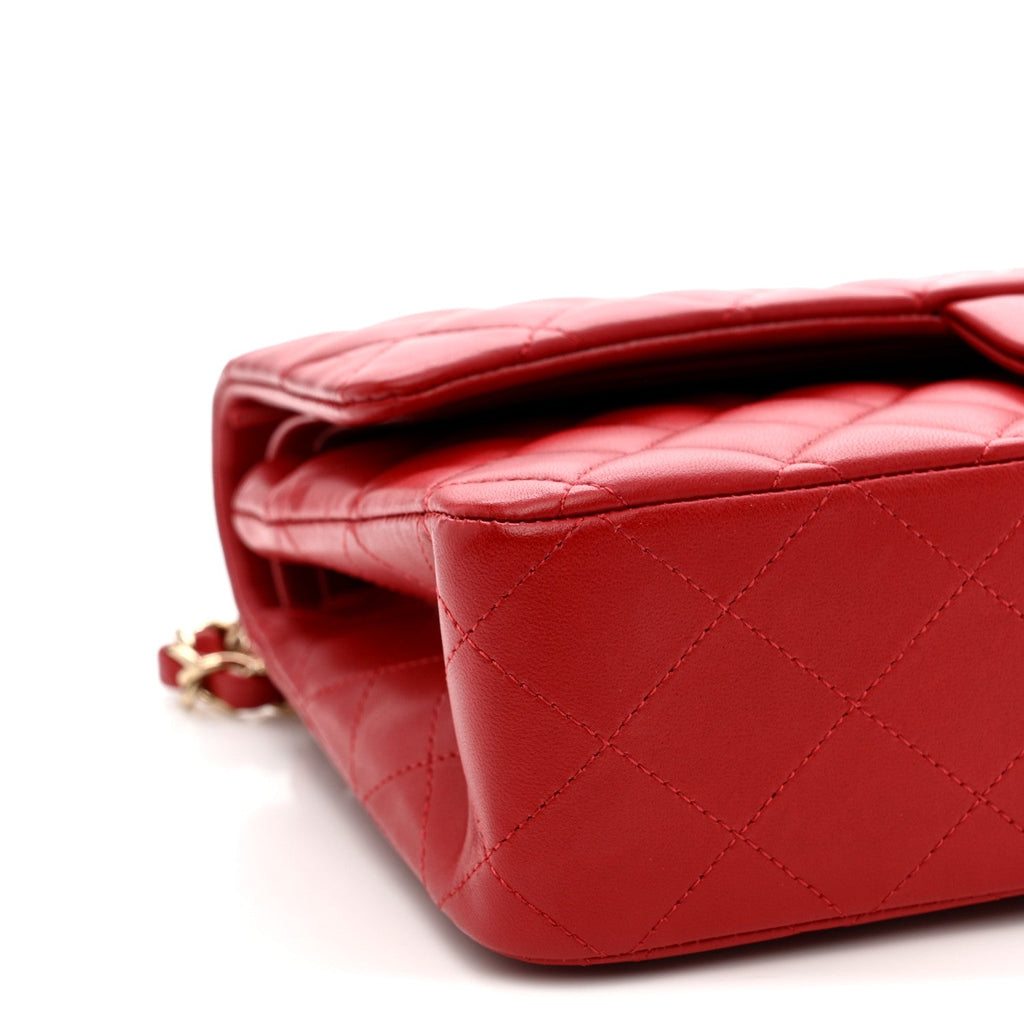 Chanel Lambskin Quilted Medium Double Flap Red