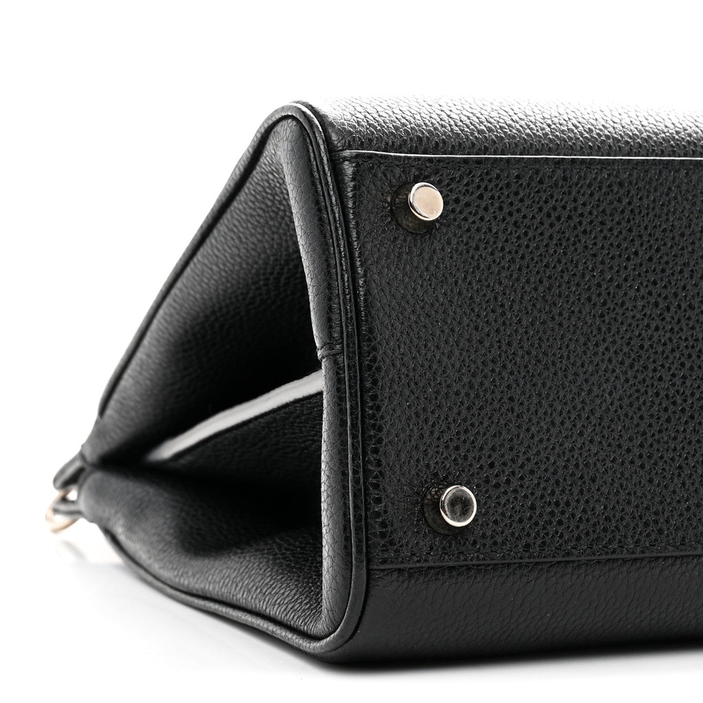 Gucci Grainy Calfskin Small Zumi Top Handle Bag Black