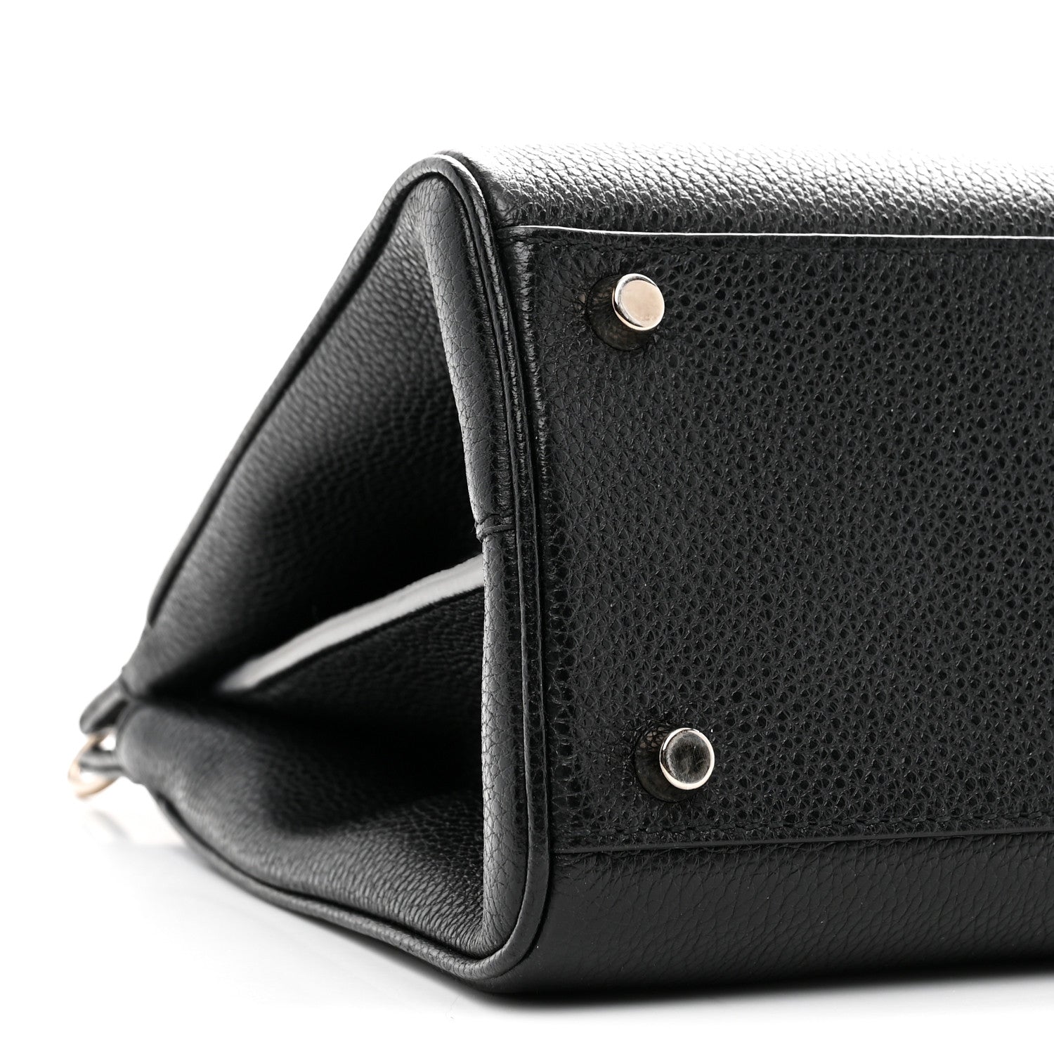 Gucci Grainy Calfskin Small Zumi Top Handle Bag Black