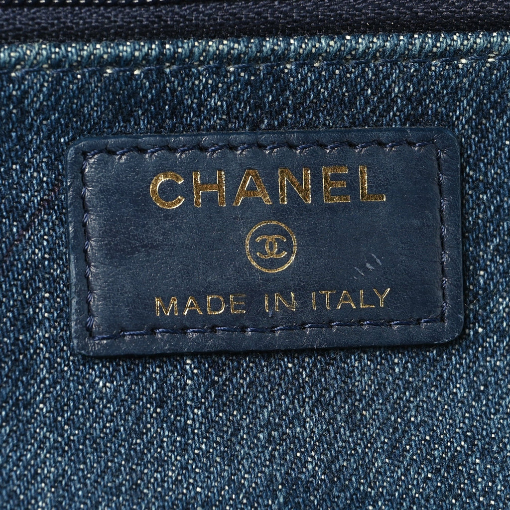 Chanel Denim Quilted Chanel 19 Wallet On Chain WOC Blue