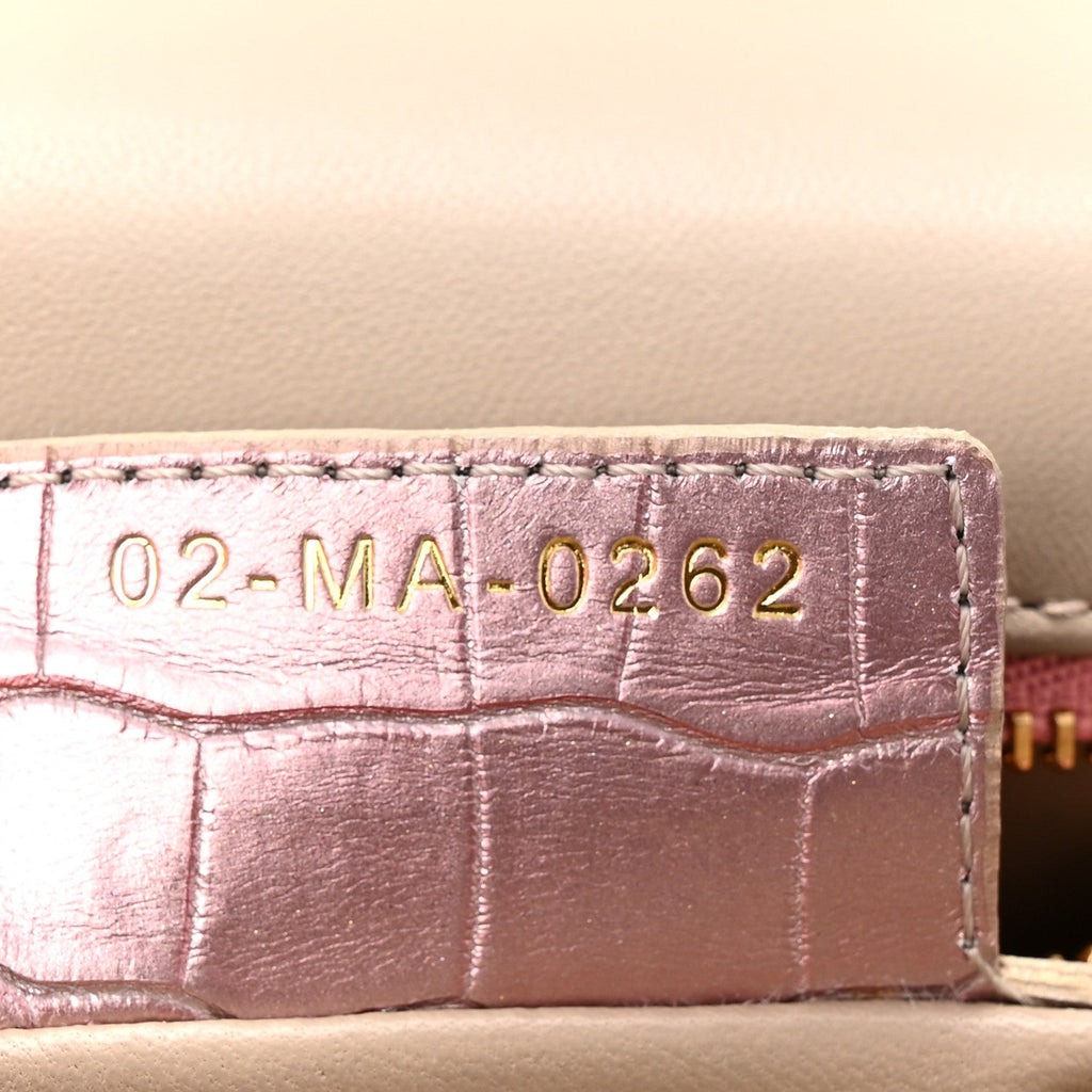 Christian Dior Metallic Alligator Small Caro Bag Multicolor