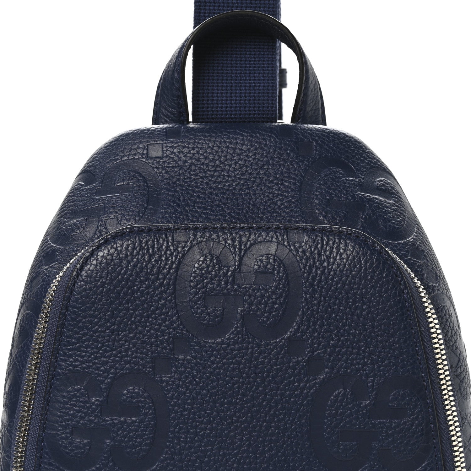Gucci Piuma Calfskin Jumbo GG Embossed Sling Crossbody Royale