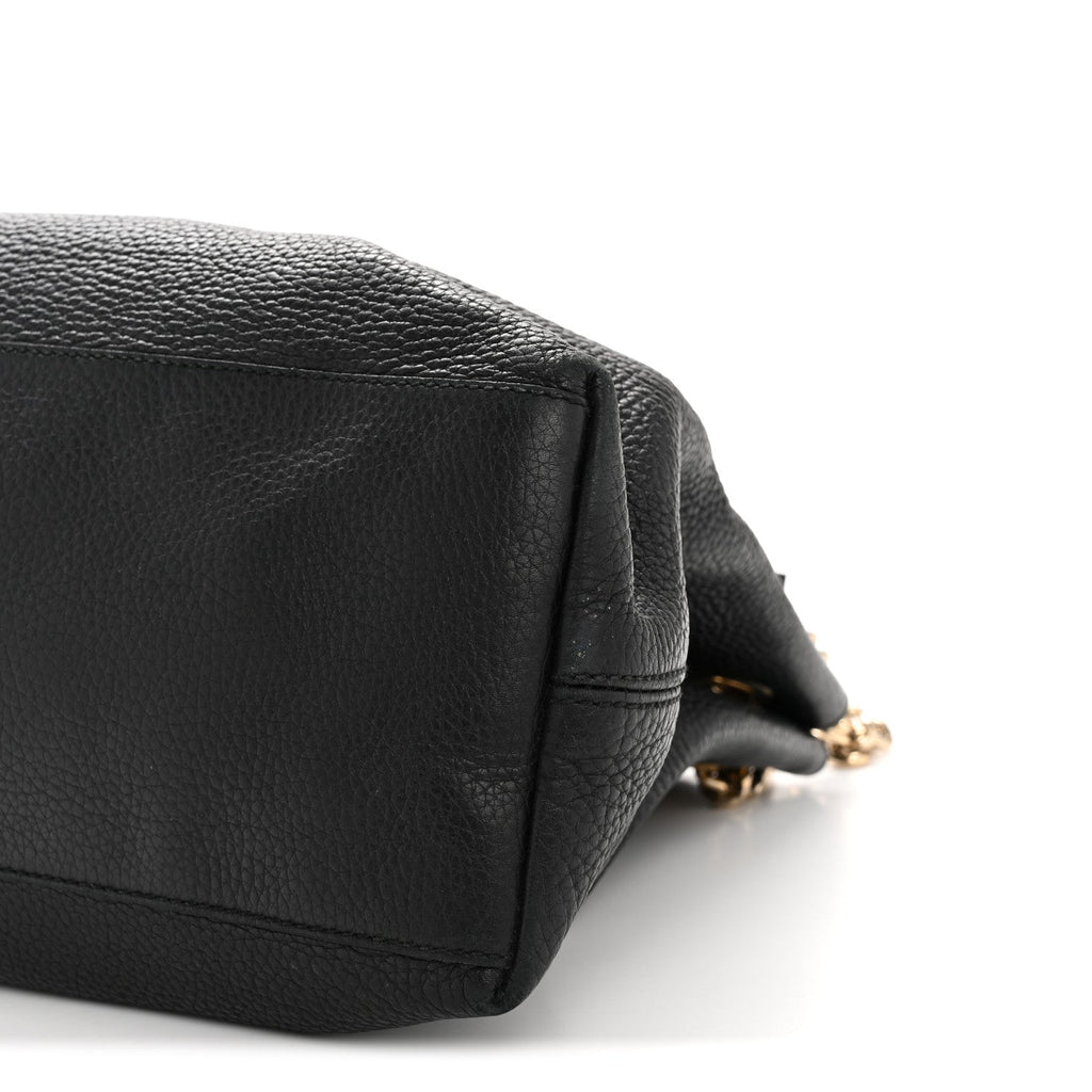 Gucci Pebbled Calfskin Medium Soho Chain Shoulder Bag Black